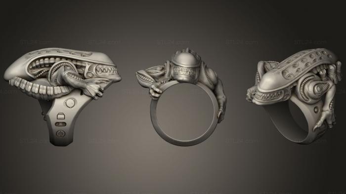 Jewelry rings (alien ring, JVLRP_0266) 3D models for cnc